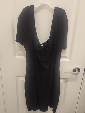 Divided H&M Black Tie-Back Mini Dress Womens Size XXL Cotton Blend